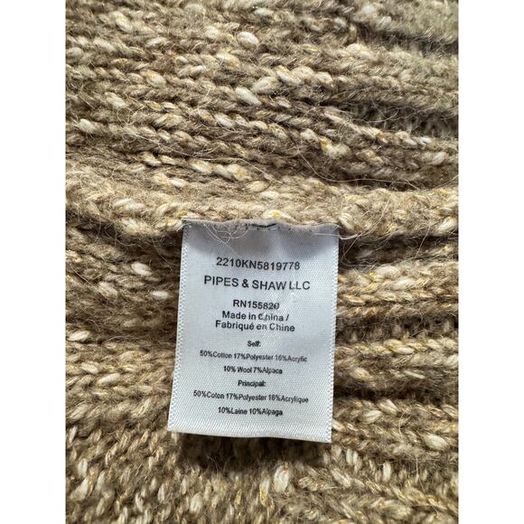 VERONICA BEARD Cold Shoulder Selleck Sweater Size L in Light Brown/Gold - Picture 7 of 8